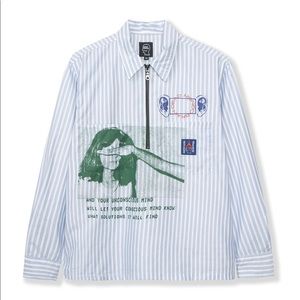 Brain dead half zip long sleeve shirt